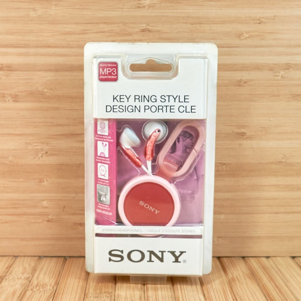 SONY MDR-KE30LW In-Ear Stereo Pink Headphones, Key Ring Style, New Sealed
